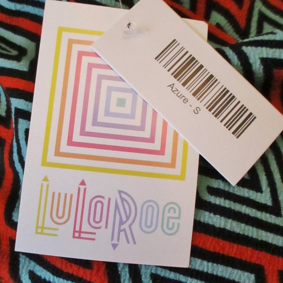 NWT LuLaRoe Azure Skirt, Turquoise & Orange - Picture 8 of 10